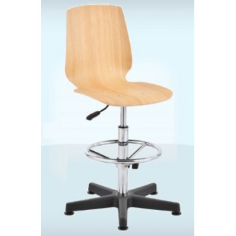 krzesło przemysłowe warsztatowe sklejka wysokie podnóżek