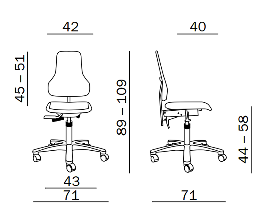 Krzesło przemysłowe, warsztatowe Tec profile XS