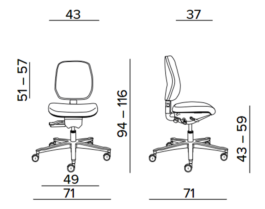 Krzesło do pomieszczeń ESD cleanroom Tec classic