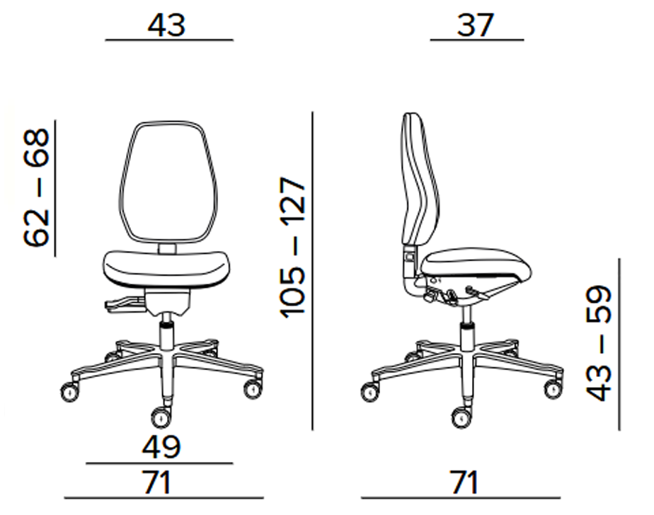 Krzesło do pomieszczeń ESD cleanroom Tec classic