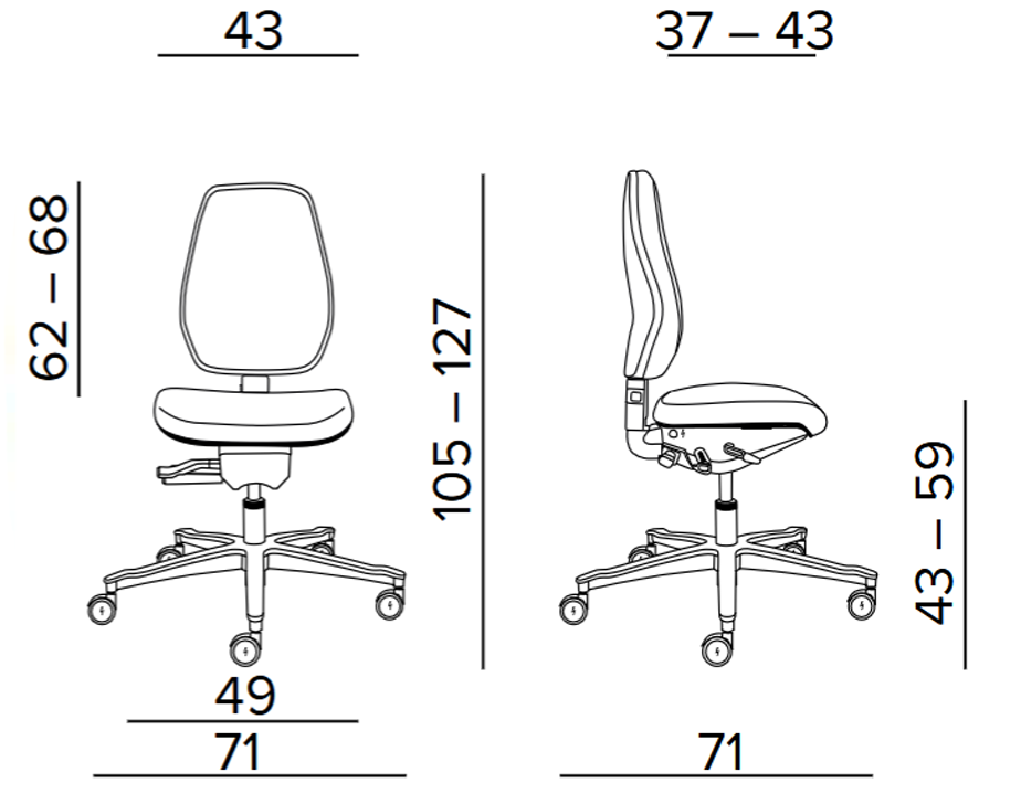 Krzesło do pomieszczeń ESD Tec classic