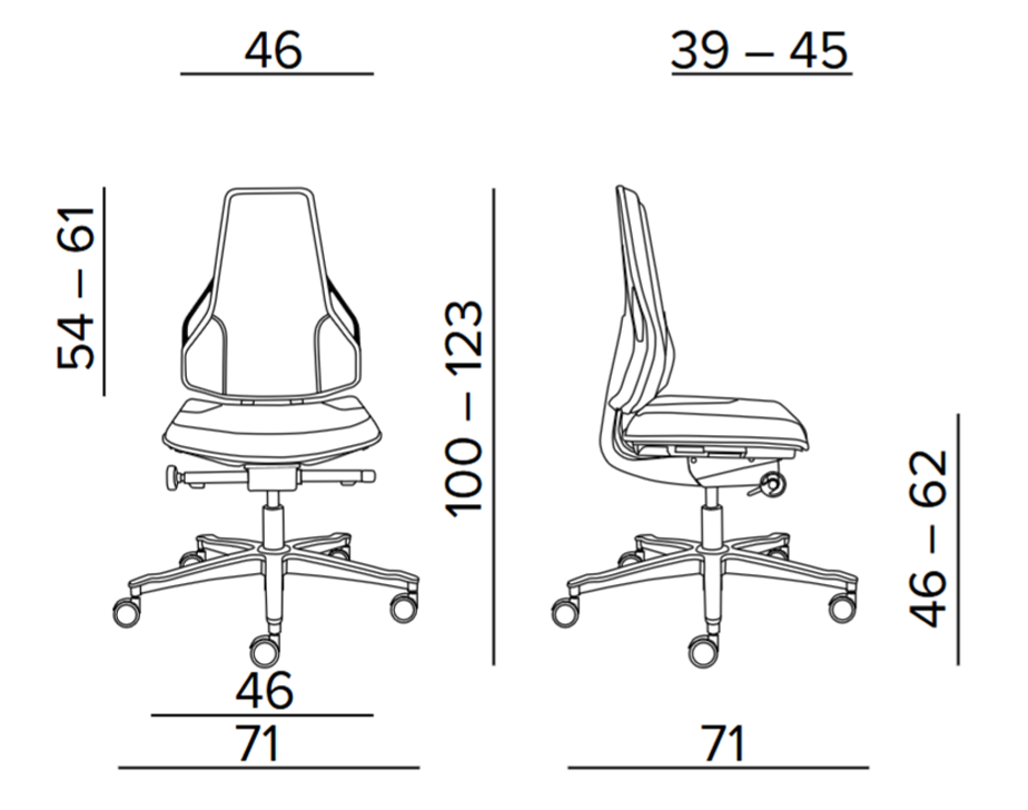 Krzesło do pomieszczeń ESD Tec identity