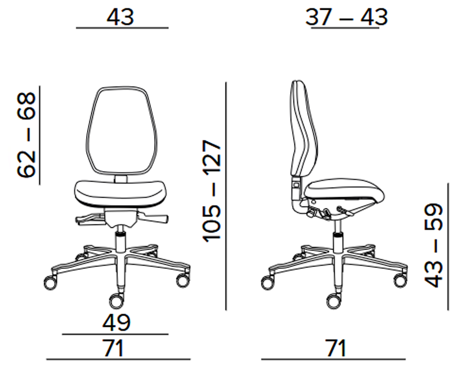 Krzesło laboratoryjne Tec classic
