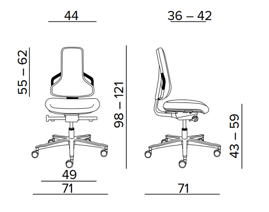 Krzesło laboratoryjne Tec Profile