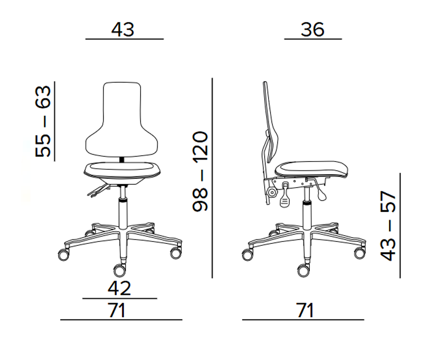 Krzesło przemysłowe, warsztatowe Tec profile XW