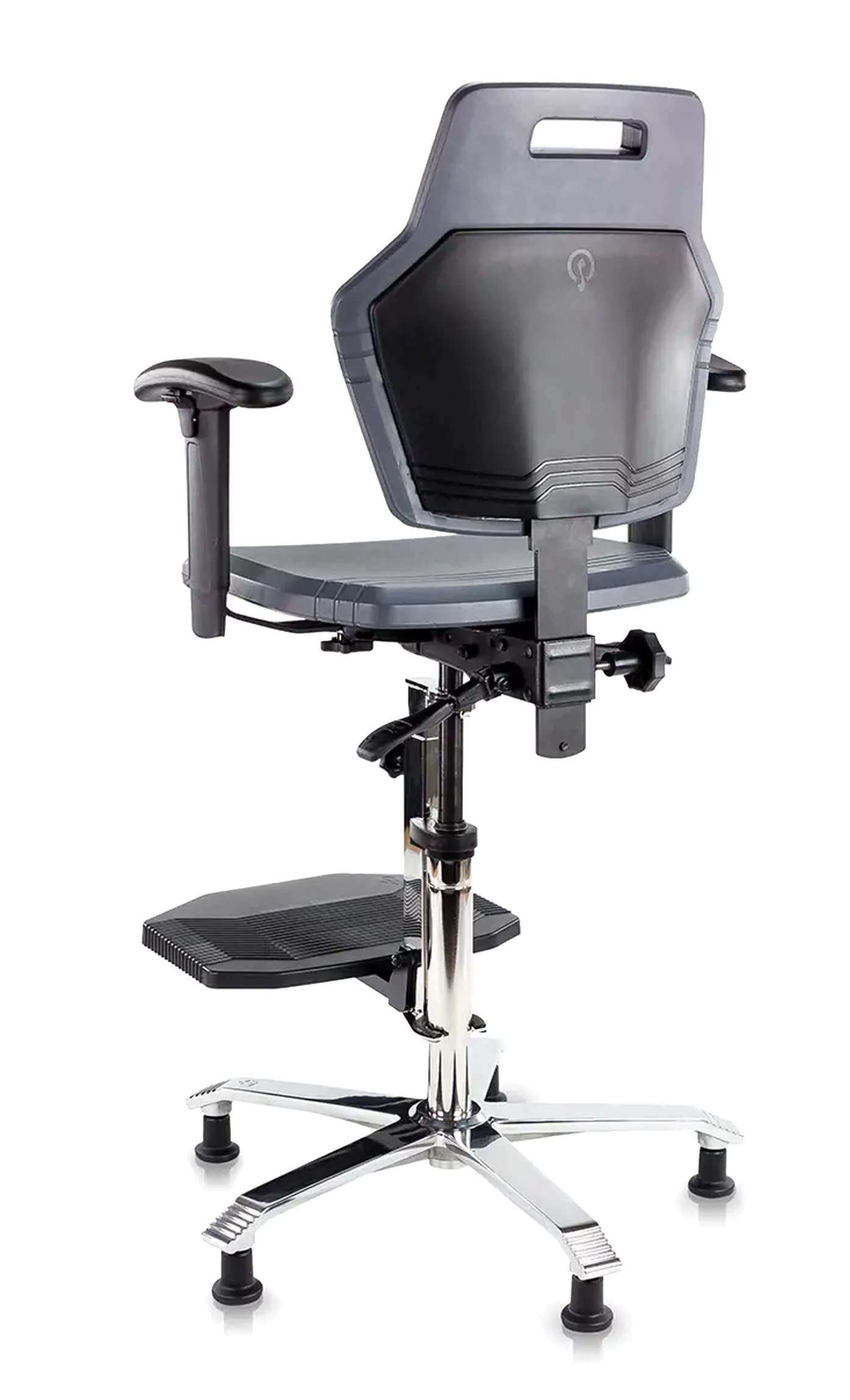 krzesło przemysłowe warsztatowe wysokie Score Pro 4408 Line podnóżek składany