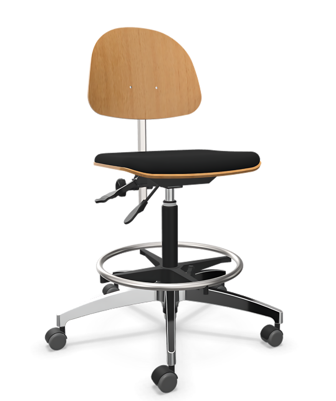 Krzesło przemysłowe warsztatowe wysokie Tec basic