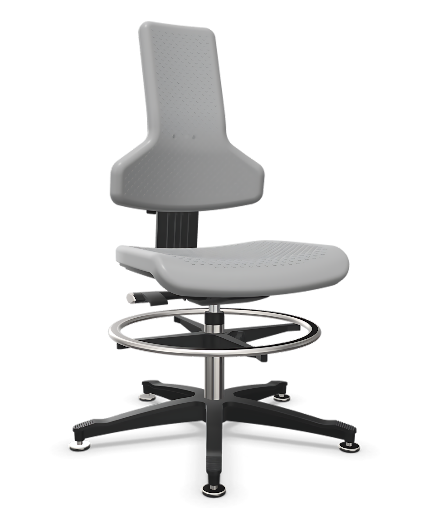 Krzesło przemysłowe, warsztatowe wysokie Tec profile z podnóżkiem