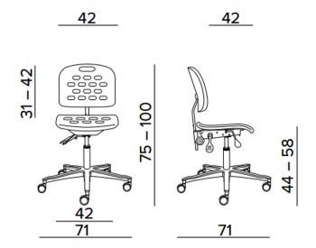 Krzesło przemysłowe warsztatowe Tec basic