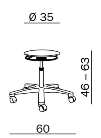 Taboret laboratoryjny Tec basic