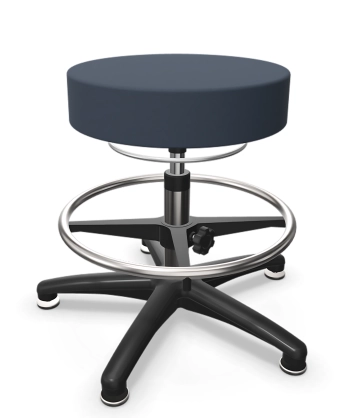 Taboret laboratoryjny wysoki Tec basic z miękkim siedziskiem
