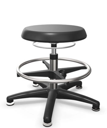 Taboret laboratoryjny wysoki Tec basic z pianką PU