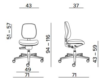 Krzesło do pomieszczeń ESD cleanroom Tec classic