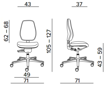 Krzesło do pomieszczeń ESD cleanroom Tec classic