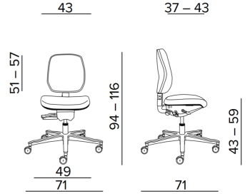 Krzesło do pomieszczeń ESD Tec classic