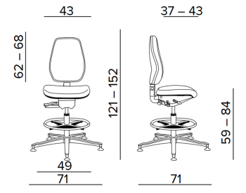 Krzesło laboratoryjne wysokie Tec classic