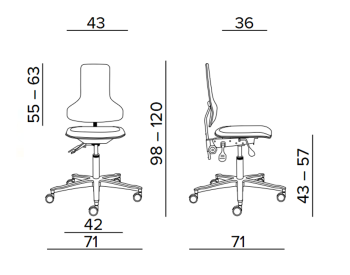 Krzesło przemysłowe, warsztatowe Tec profile XW