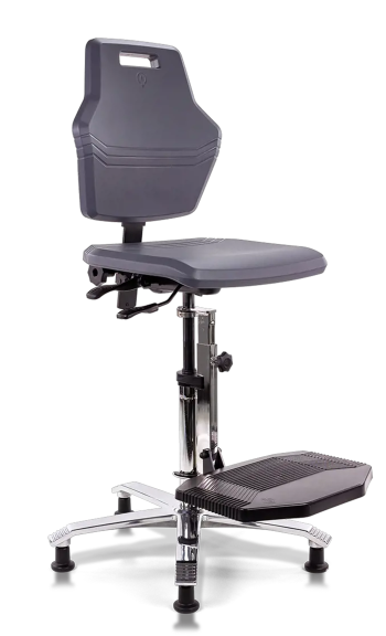 krzesło przemysłowe warsztatowe wysokie Score Pro 4408 Line podnóżek składany