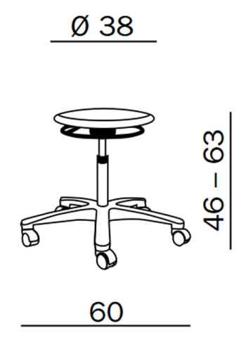 Taboret laboratoryjny Tec basic z pianką PU