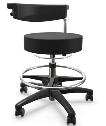 Taboret laboratoryjny wysoki Tec basic z miękkim siedziskiem