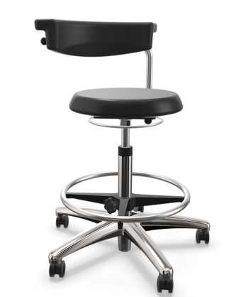 Taboret laboratoryjny wysoki Tec basic z pianką PU