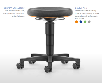 TABORET PRZEMYSŁOWY BIUROWY BIMOS 10 LAT GWARANCJI STOOL 3 ALLROUND wysoki z podnóżkiem