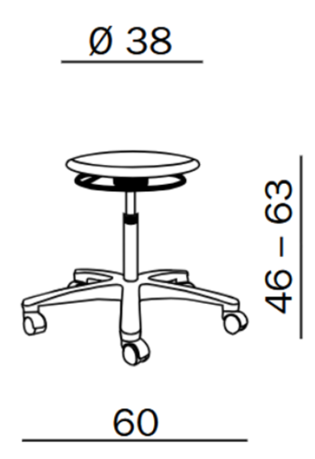 Taboret przemysłowy warsztatowy Tec basic z pianką PU