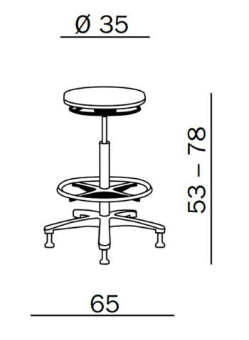 Wysoki taboret przemysłowy warsztatowy Tec basic