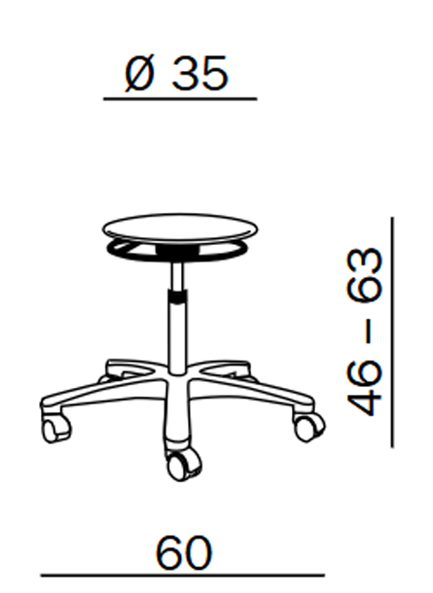 Taboret laboratoryjny Tec basic