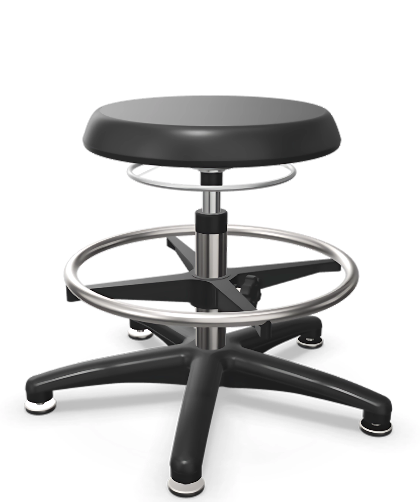 Taboret laboratoryjny wysoki Tec basic z pianką PU