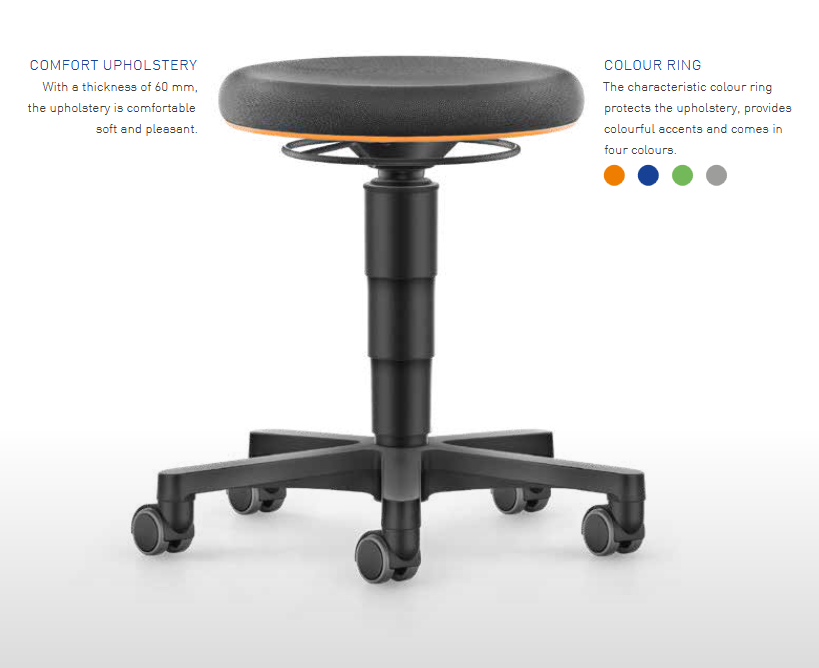 TABORET PRZEMYSŁOWY BIUROWY BIMOS 10 LAT GWARANCJI STOOL 3 ALLROUND wysoki z podnóżkiem