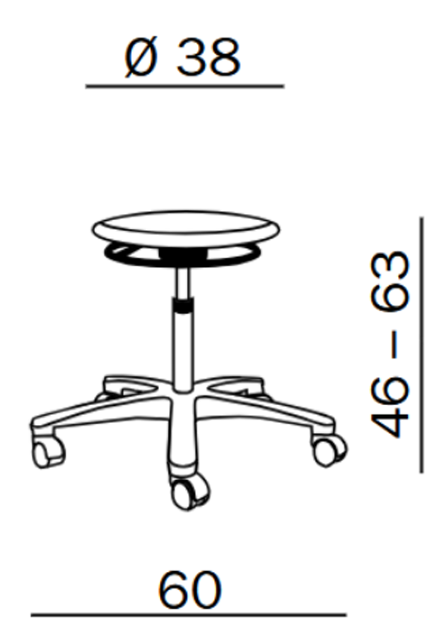 Taboret przemysłowy warsztatowy Tec basic z pianką PU