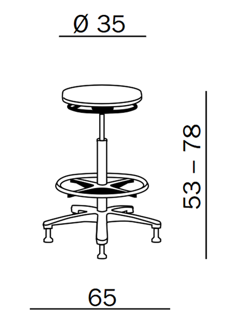 Wysoki taboret przemysłowy warsztatowy Tec basic