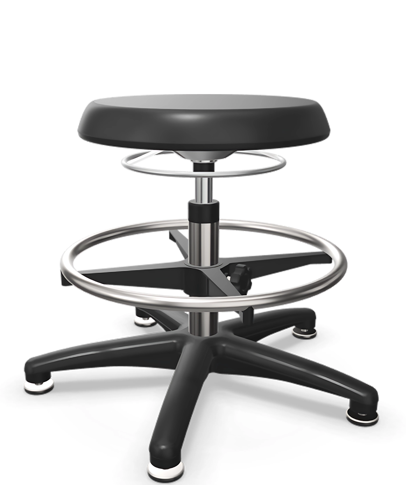 Wysoki taboret przemysłowy warsztatowy Tec basic z pianką PU