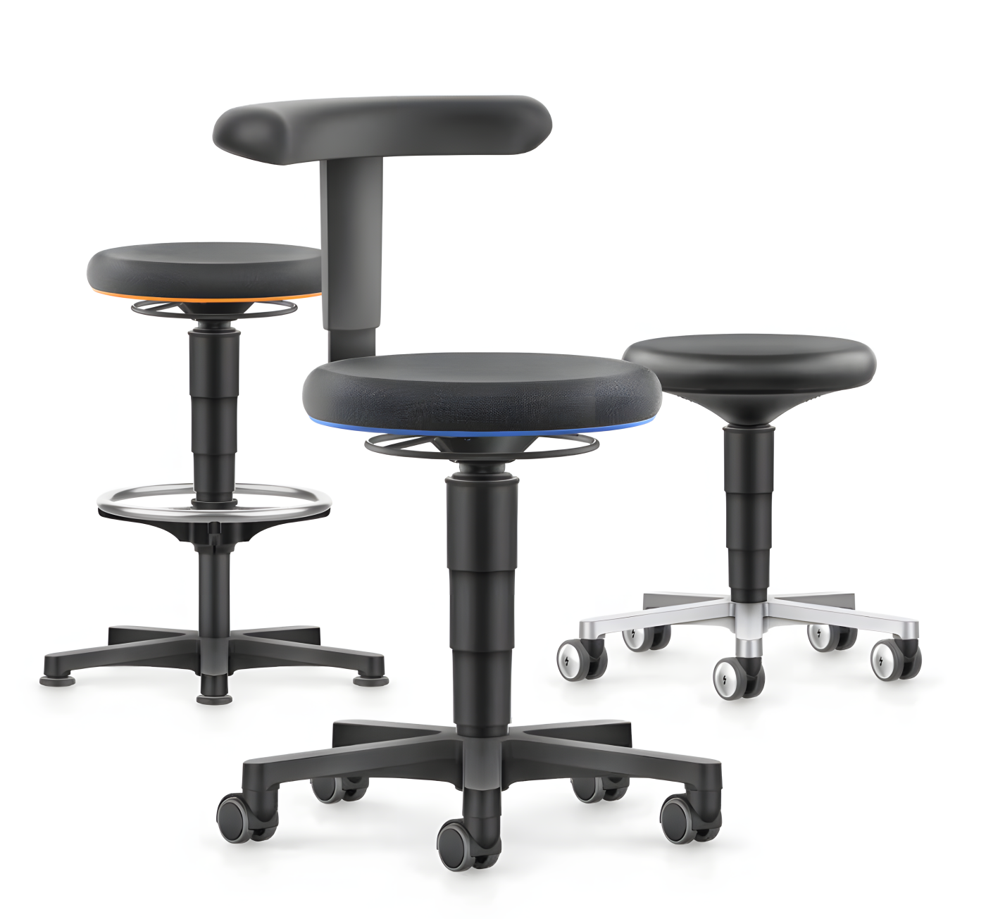 TABORET PRZEMYSŁOWY BIUROWY BIMOS 10 LAT GWARANCJI STOOL 2 ALLROUND  Kółka